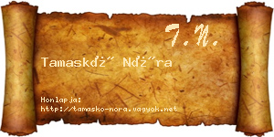 Tamaskó Nóra névjegykártya